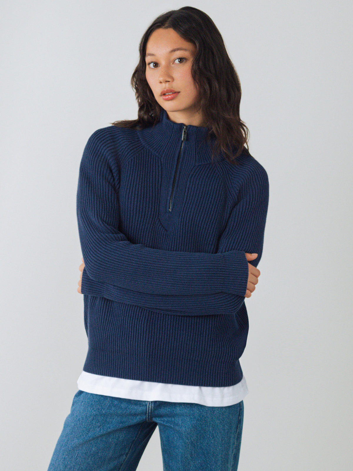Magliione mezza zip donna