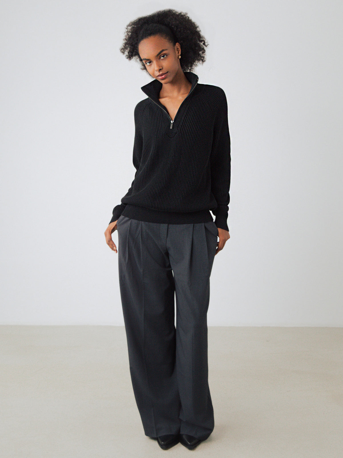 Magliione mezza zip donna