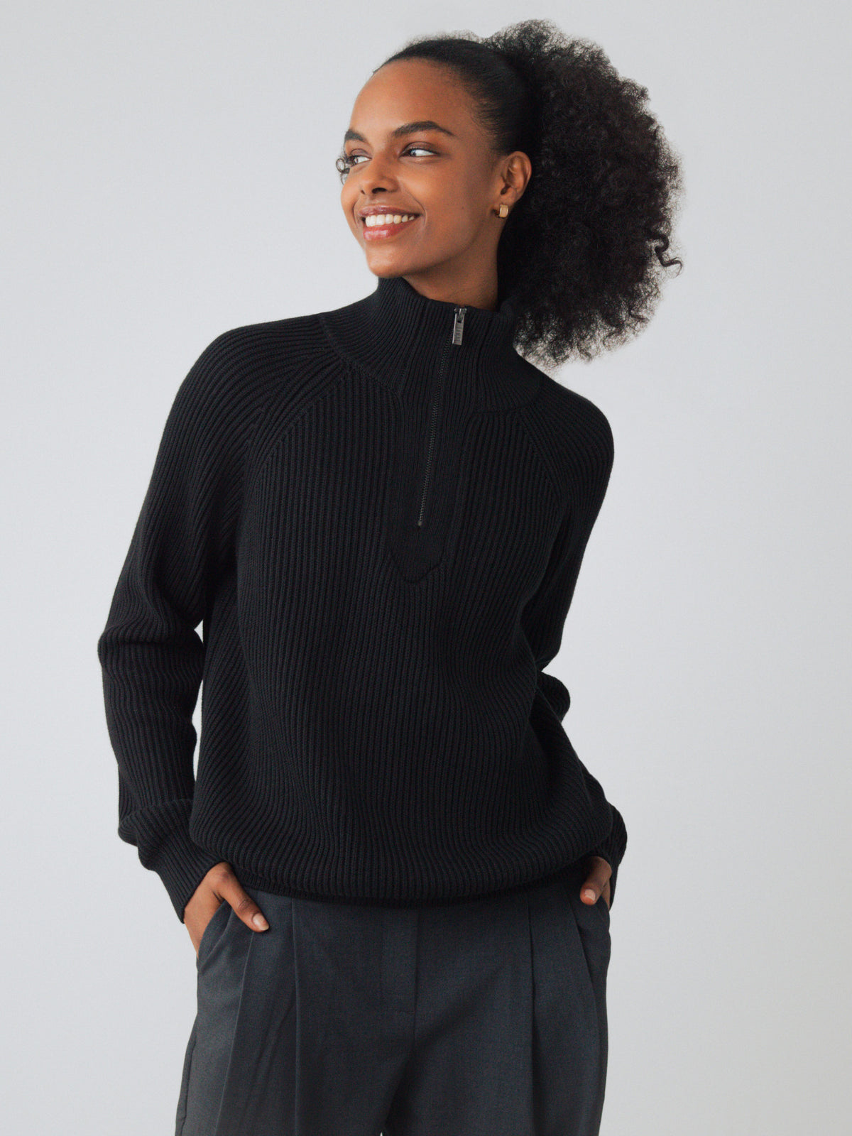 Magliione mezza zip donna