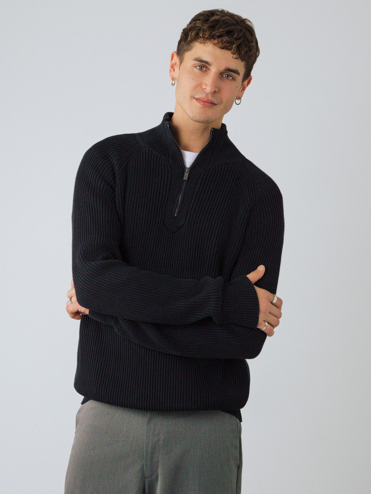 Maglione mezza zip